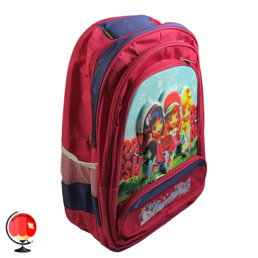 کوله پشتی دخترانه طرح دختر توت فرنگی کد 4031 — تصویر ۳