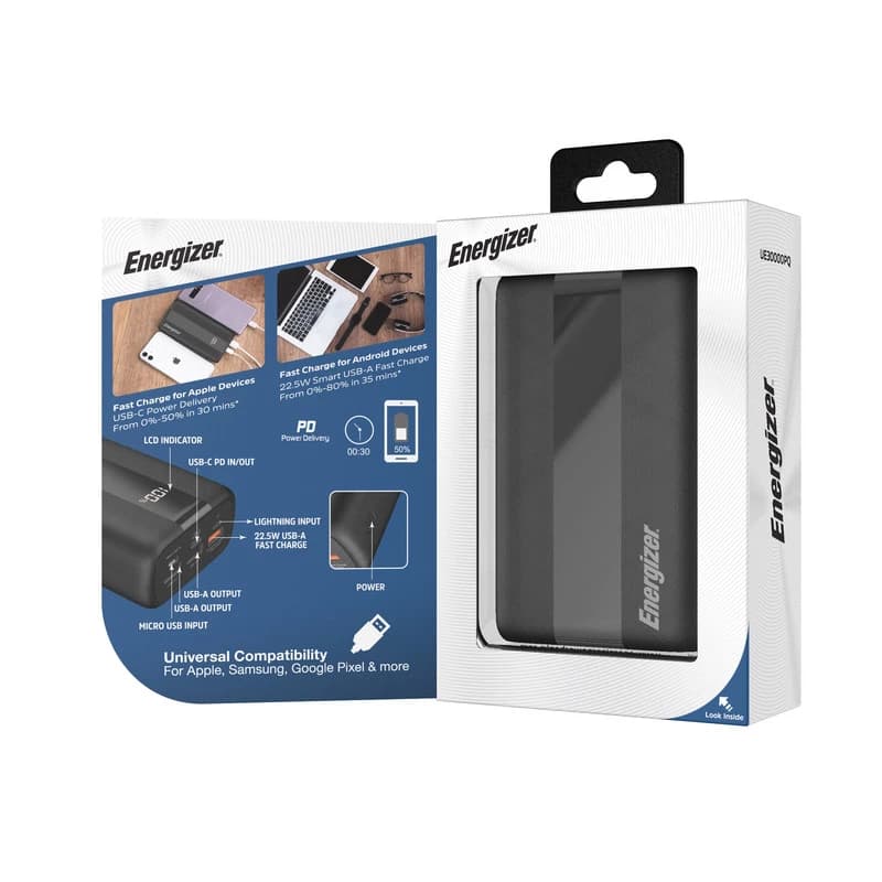پاوربانک انرجایزر مدل Energizer UE30000PQ ظرفیت 30000 میلی آمپر ساعت ا Energizer UE30000PQ Power Bank — تصویر ۲
