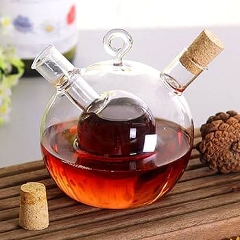 ظرف سرکه و روغن پیرکس درب بامبو وارداتی — تصویر ۲