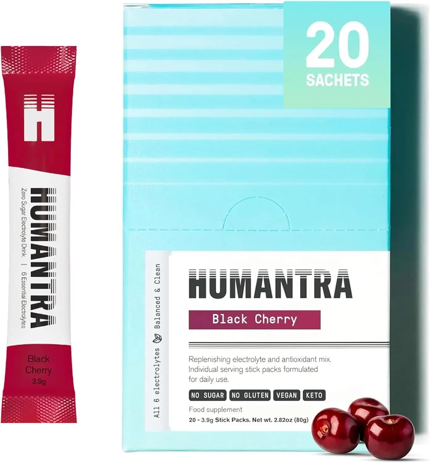 پودر الکترولیت HUMANTRA | Humantra Electrolytes Powder بلکچری 20 ساشه