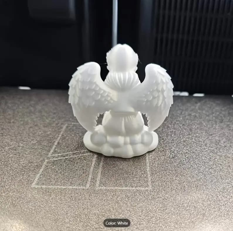 مجسمه فرشته نشسته روی ابر طرح 3D برای دکور رومیزی و کتابخانه — تصویر ۳