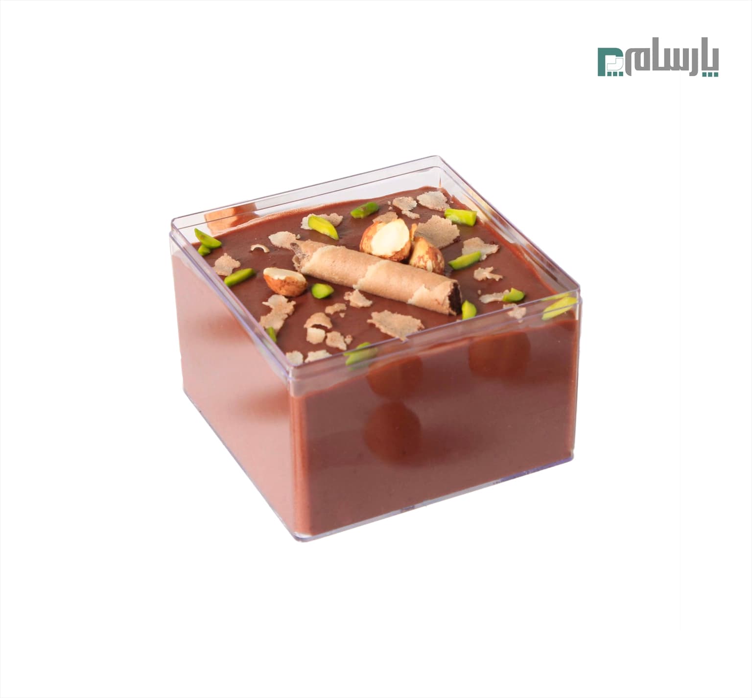 ظرف کریستالی مکعبی 650 سی سی شاهان شفاف درب دار برنا