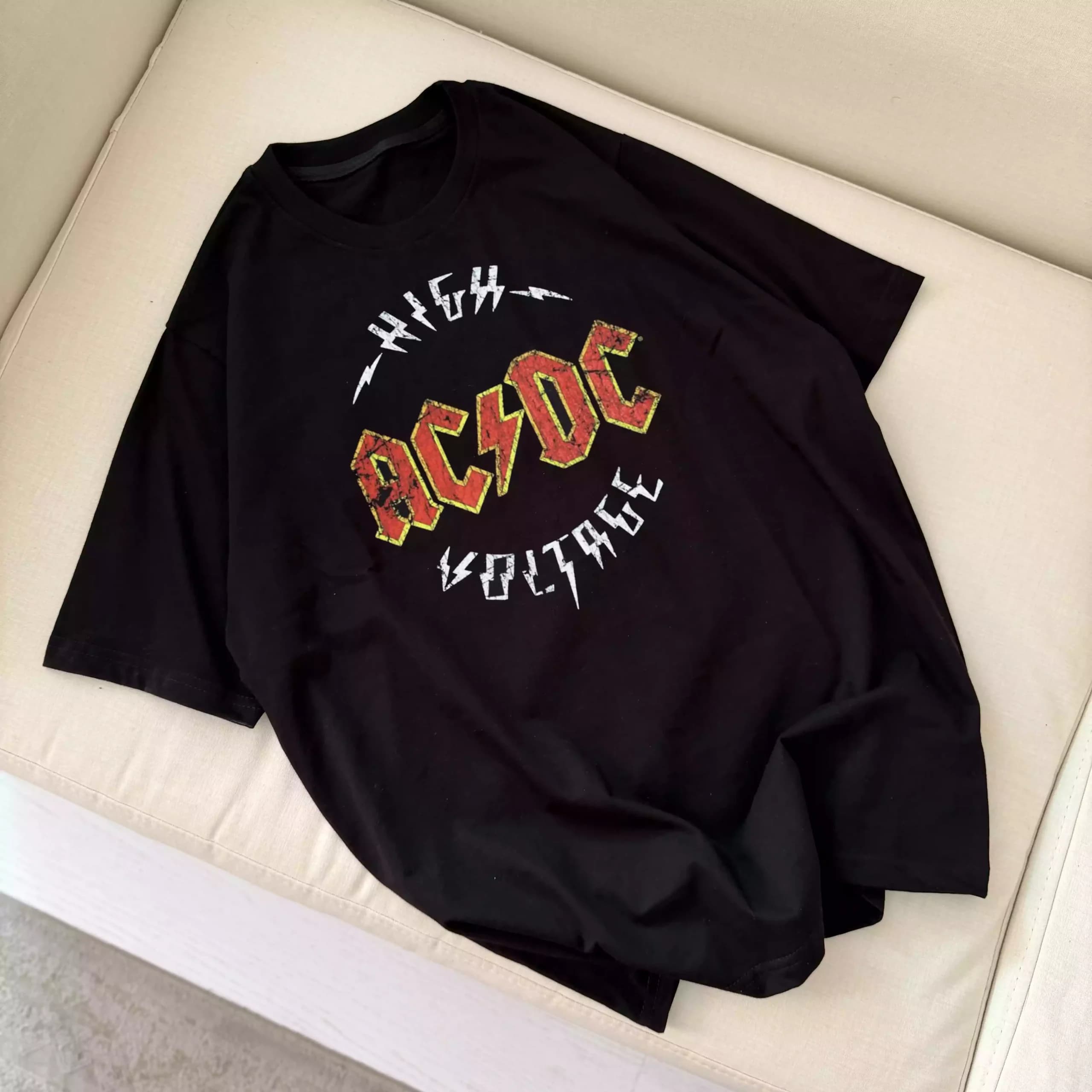 تیشرت نخ پنبه AC/DC طرح High Voltage