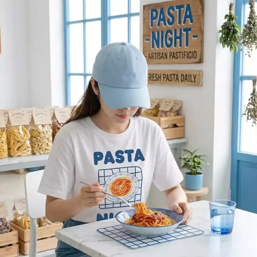 تیشرت نخ پنبه طرح پاستا Pasta Night