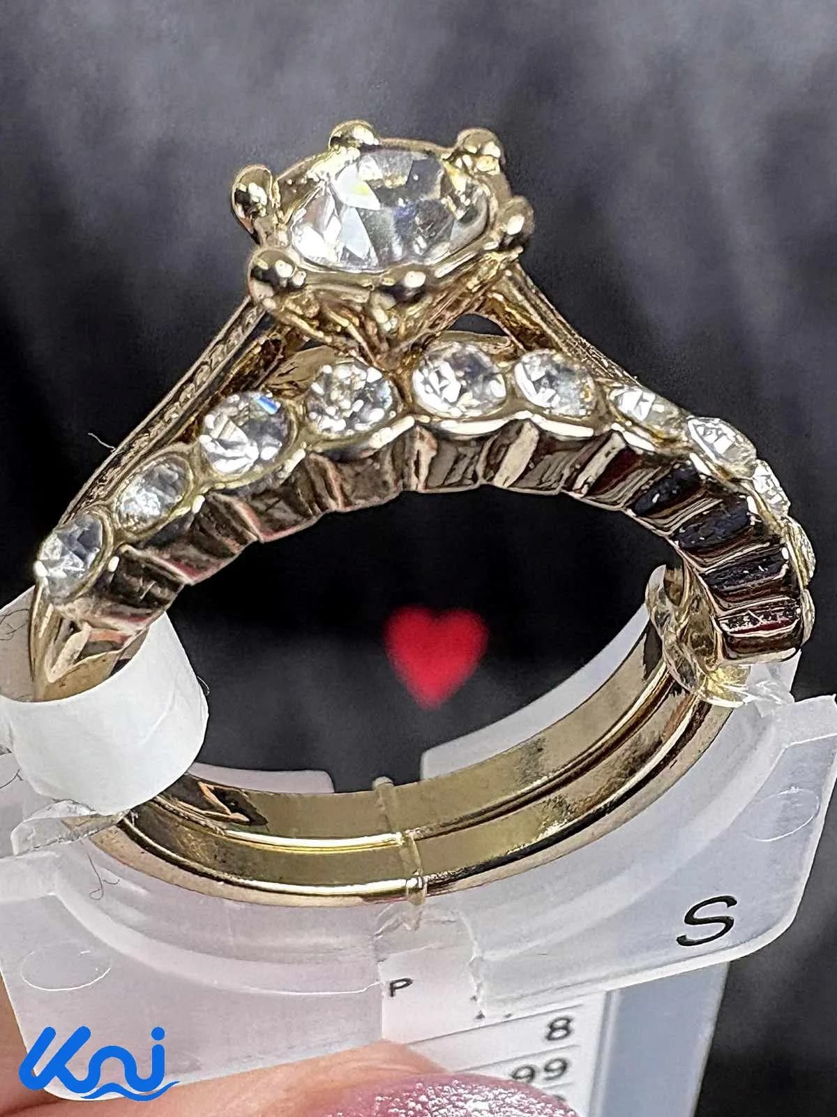 انگشتر زنانه وارداتی طلایی پک 1 — تصویر ۴