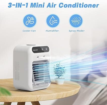 کولر آبی مینی شارژی قابل حمل 2024 با باتری 5000mAh، 2 حالت مه خنک و مخزن آب 500 میلیلیتری، مناسب برای استفاده در خانه، دفتر یا سفر. — تصویر ۳