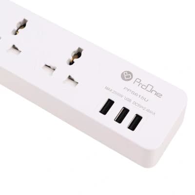 چندراهی برق دارای خروجی USB پرووان مدل PPS615U طول 1.8 متر — تصویر ۵