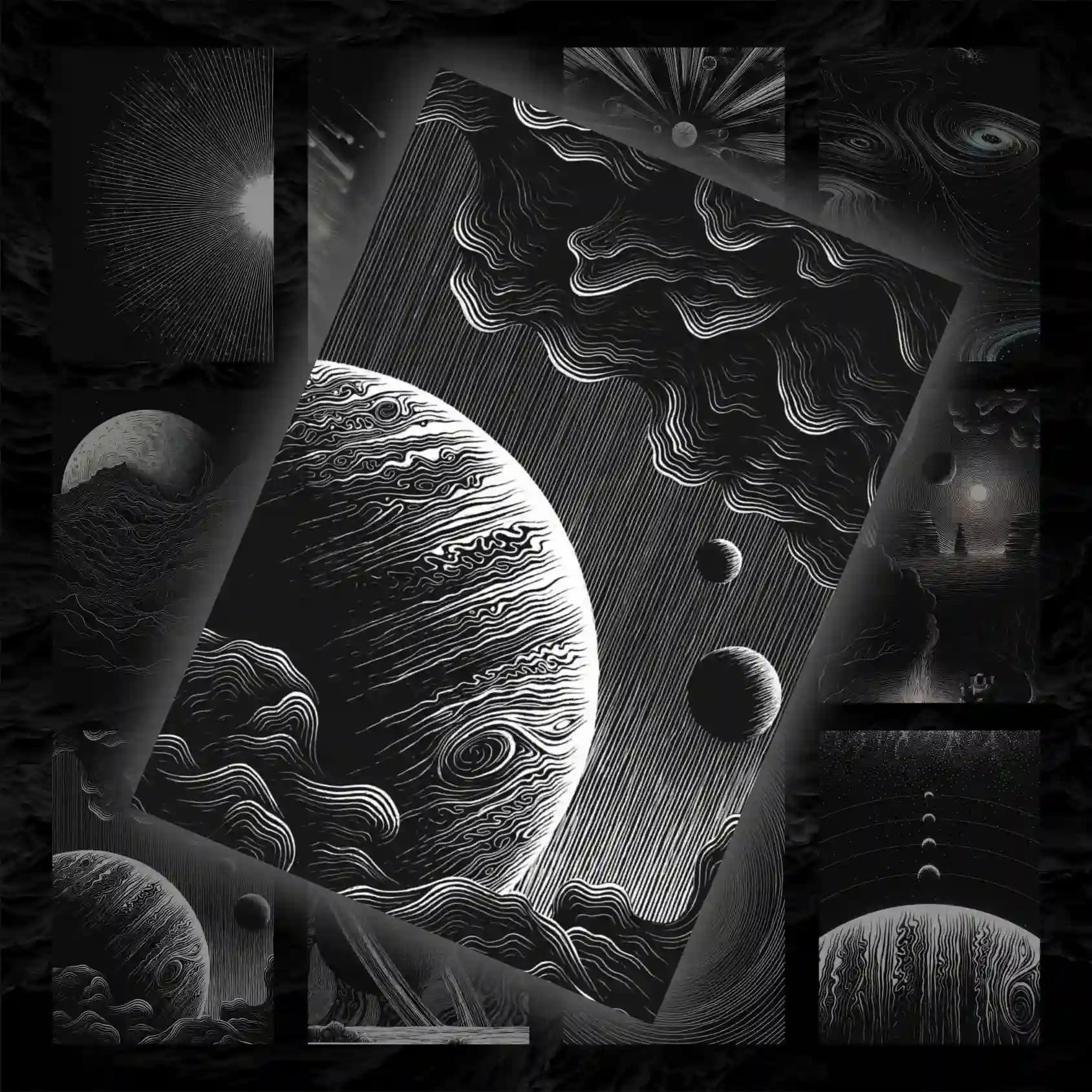 پک پوستر 12 عددی ماه دارک 🌘