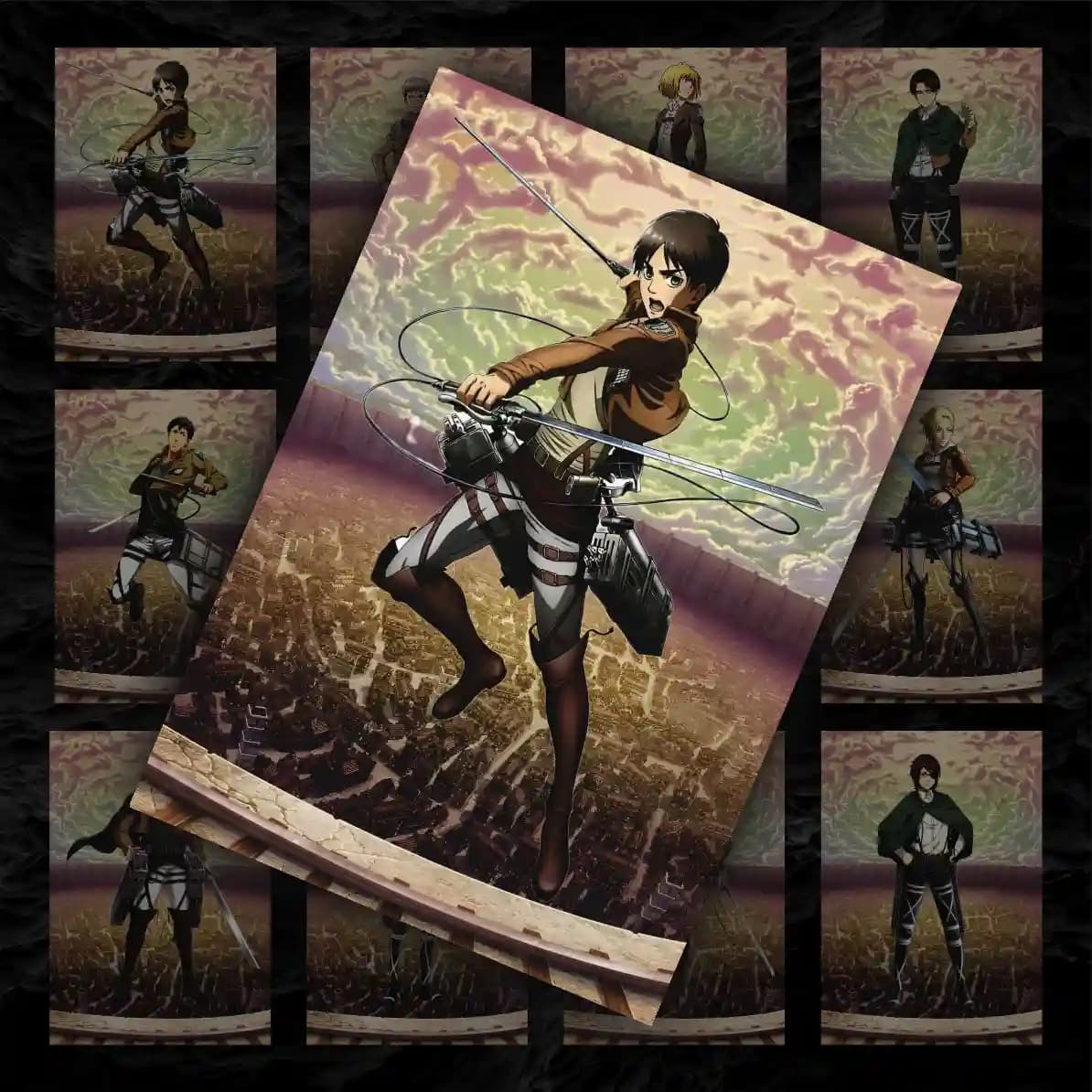 پک پوستر 12 عددی کارکترهای انیمه اتک آن تایتان | Attack on Titan
