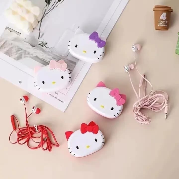 هندزفری سیمی گجبی طرح Kitty مدل KT001