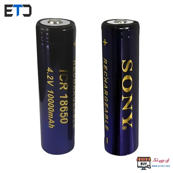 باتری لیتیوم یون قابل شارژ 10000 میلی آمپر سونی ICR-18650 نوک دار — تصویر ۳
