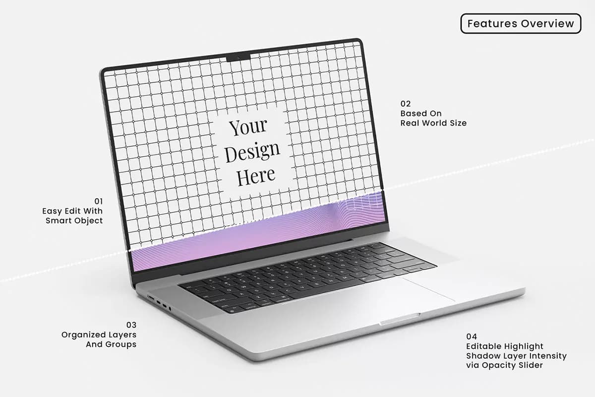 موکاپ Macbook Pro — تصویر ۲