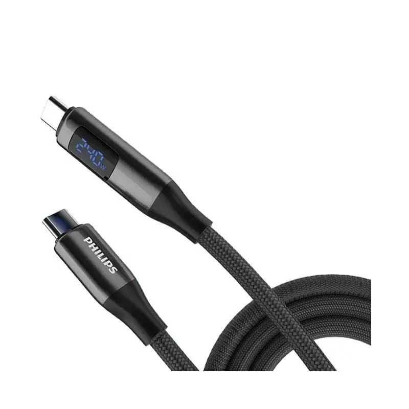 کابل شارژ USB-C to USB-C فیلیپس مدل DLC4583C با طول 2 متر توان 240 وات — تصویر ۲