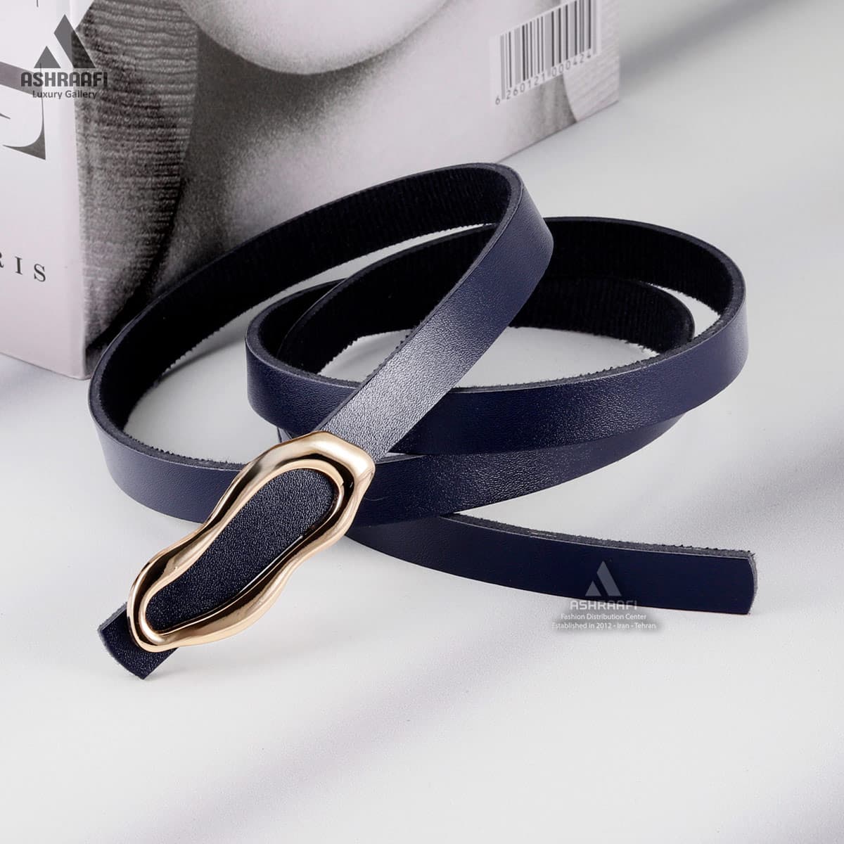 کمربند چرمی زنانه Skinny Leather Belt BL79 — تصویر ۲
