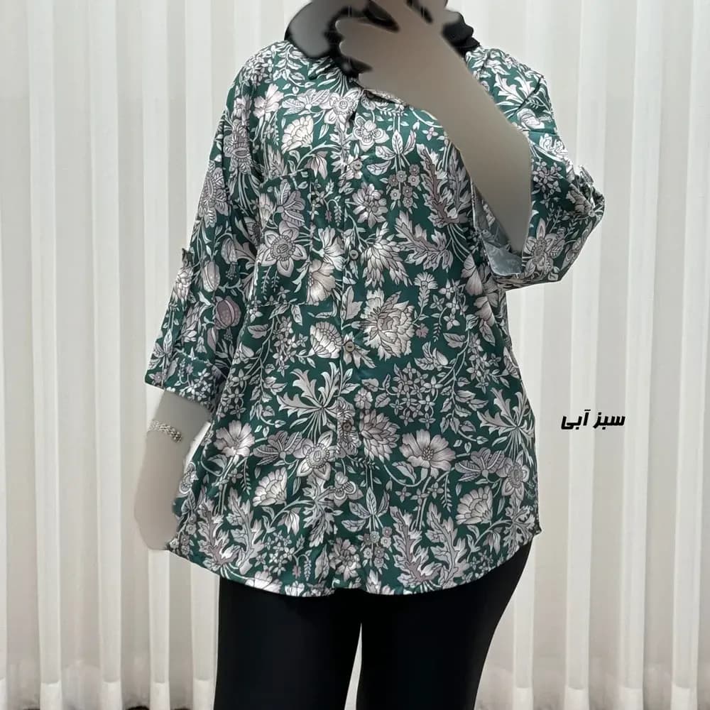 شومیز زنانه بوگاتی دکمهدار فری سایز مناسب تا سایز 50 — تصویر ۳