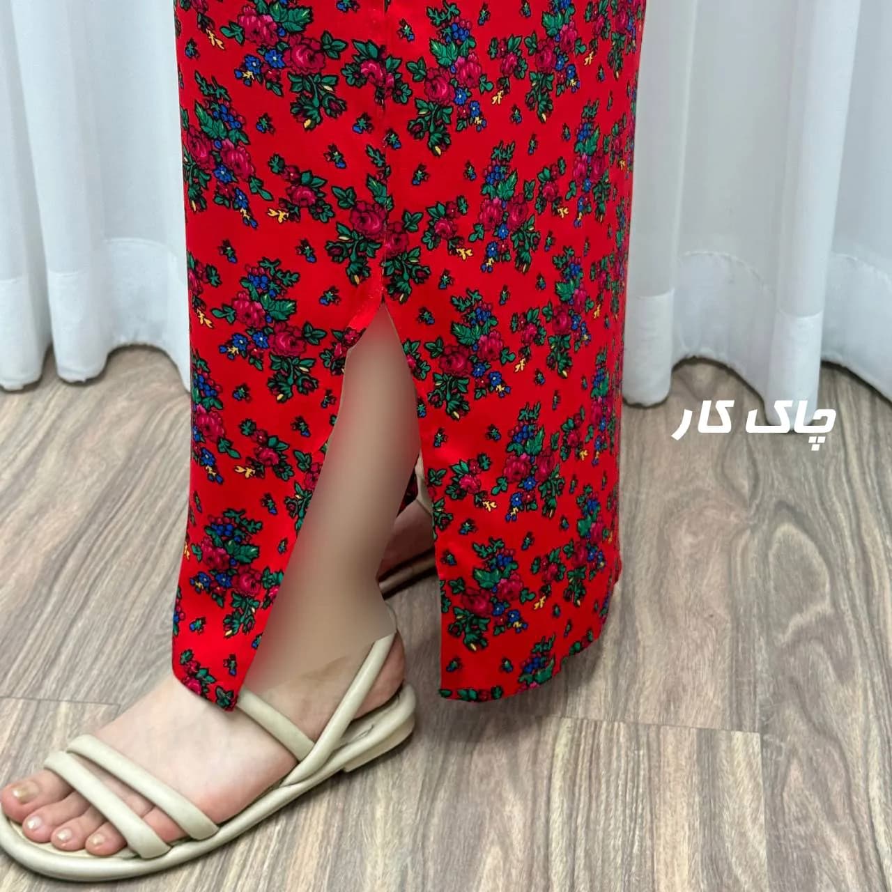 پیراهن نخی ترکمنستان گل نقلی فری سایز تا 54 چهارفصل شیک و راحت طلوبند دار — تصویر ۲