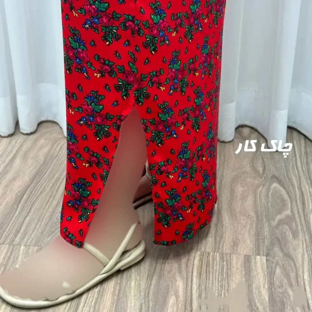 پیراهن نخی ترکمنستان گل نقلی فری سایز تا 54 چهارفصل شیک و راحت طلوبند دار — تصویر ۸