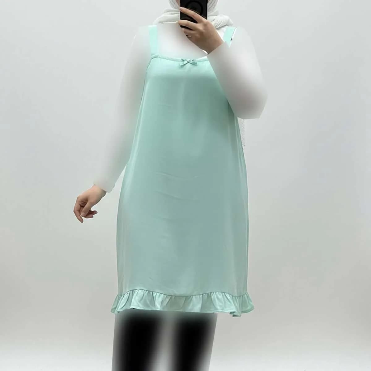 سارافون راحتی نخی شسته شده فری سایز تا 54 تنخور شیک و راحت چهارفصل بدون ابرفت و رنگ رفت — تصویر ۶