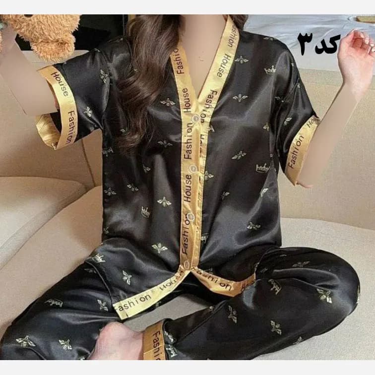 بلوز شلوار ساتن وارداتی زنانه کد 1277 شیک و راحت چهارفصل سایز XL 2XL — تصویر ۲