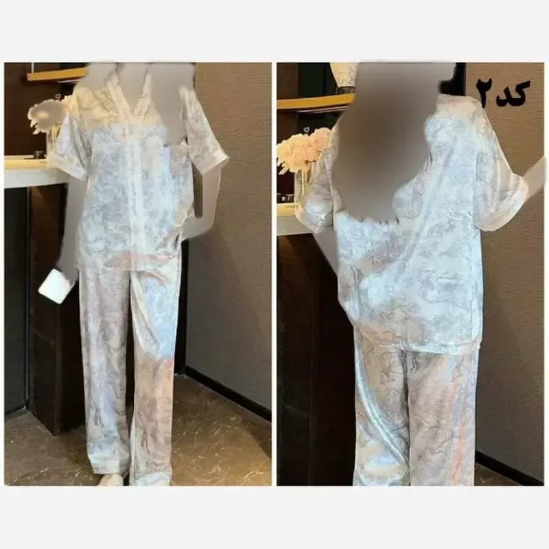 بلوز شلوار ساتن وارداتی زنانه کد 1277 شیک و راحت چهارفصل سایز XL 2XL — تصویر ۷