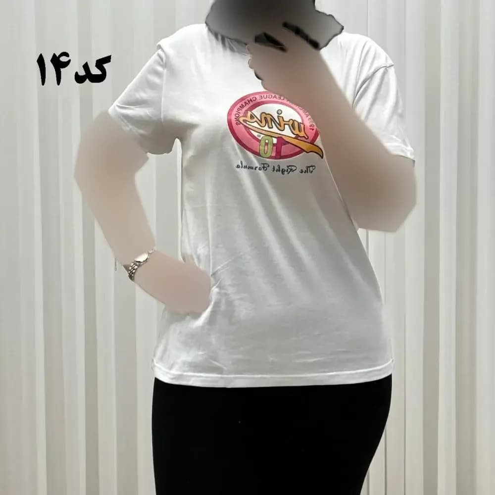 تیشرت زنانه وارداتی میکس طرحبندی کد 1269 جنس نخ پنبه چهارفصل تنخور راحت سایز M L XL — تصویر ۷