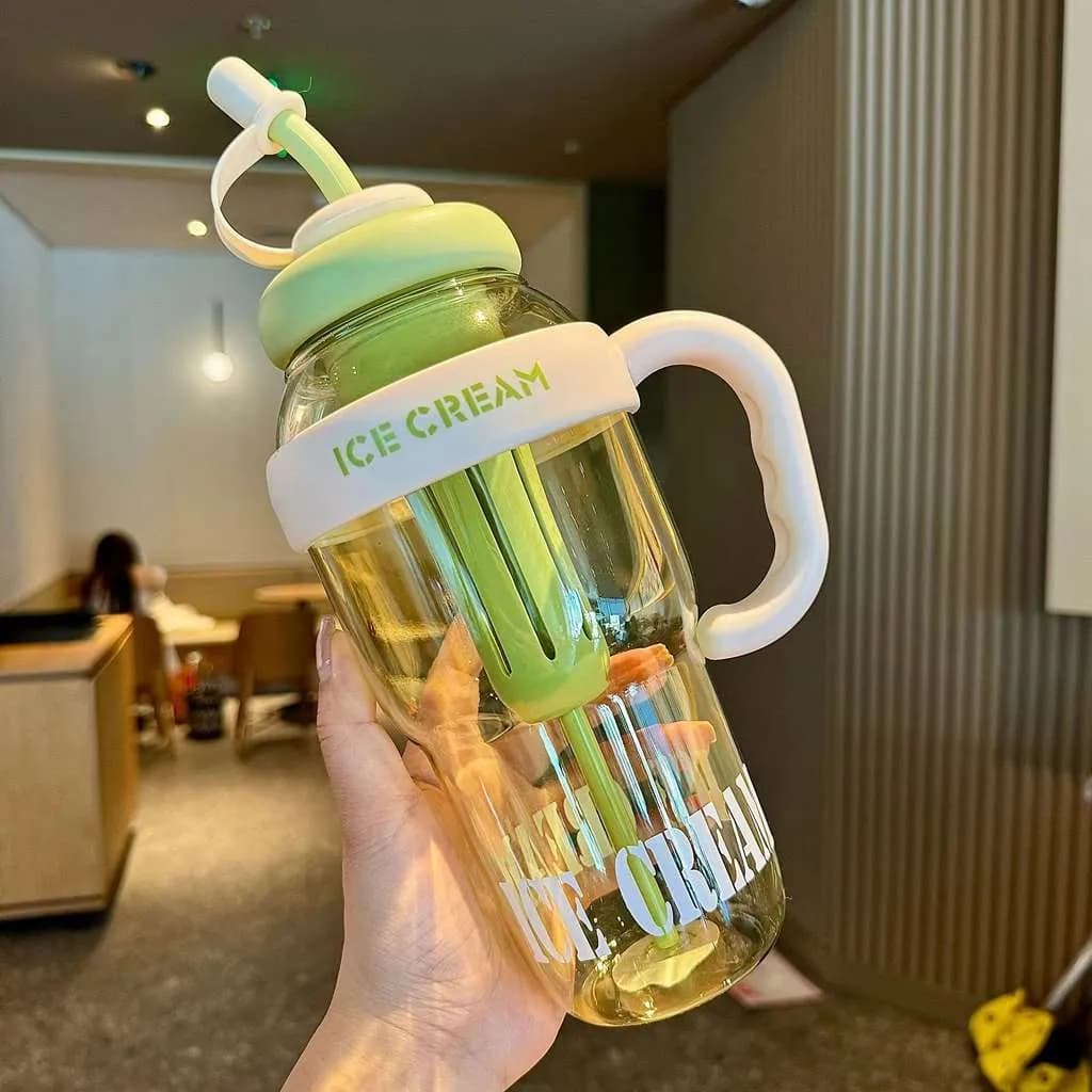 قمقمه فانتزی نیدار طرح بستنی دستهدار حجم 1300ml — تصویر ۵