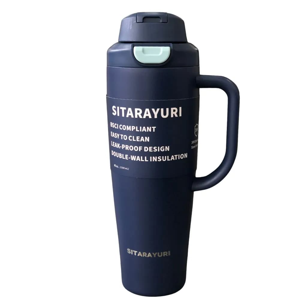 تراول ماگ استیل سیتارایوری مدل دو حالته دسته دار 1200ml — تصویر ۳