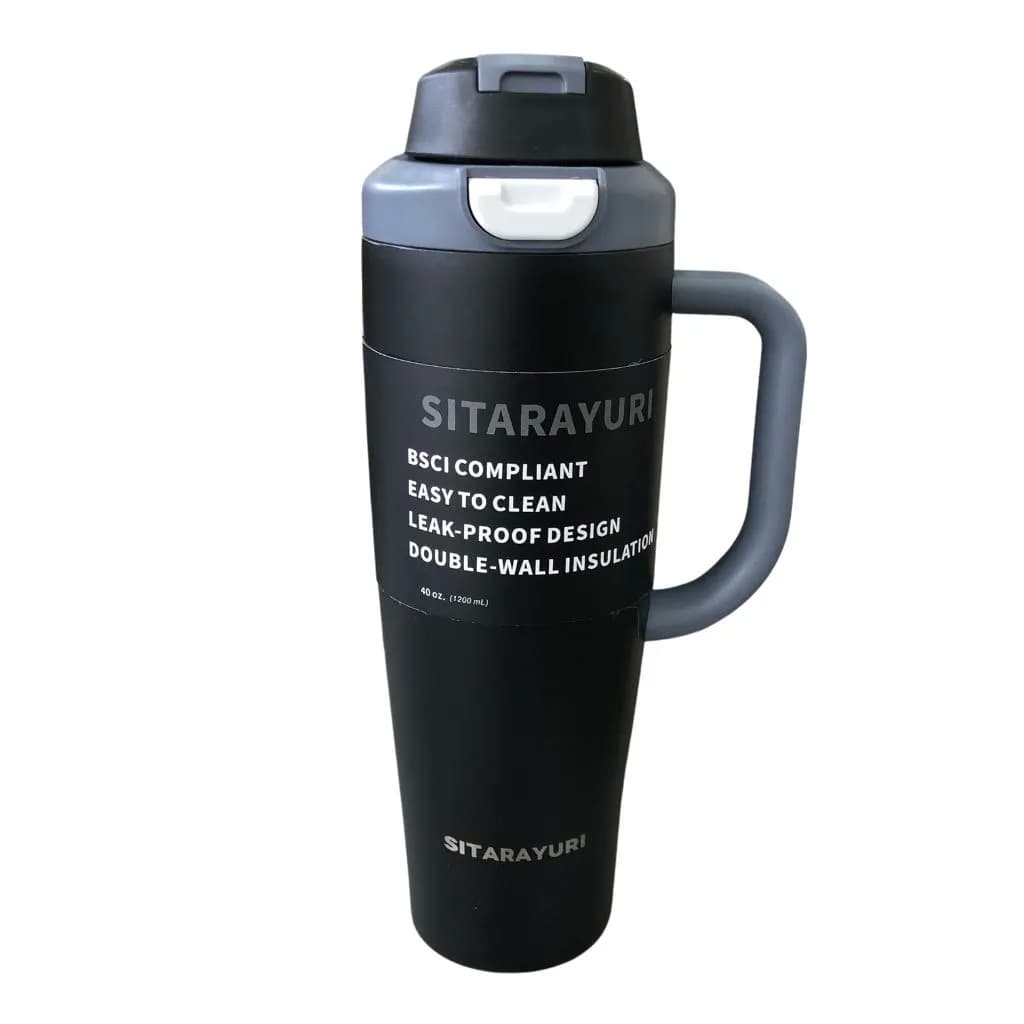 تراول ماگ استیل سیتارایوری مدل دو حالته دسته دار 1200ml — تصویر ۴