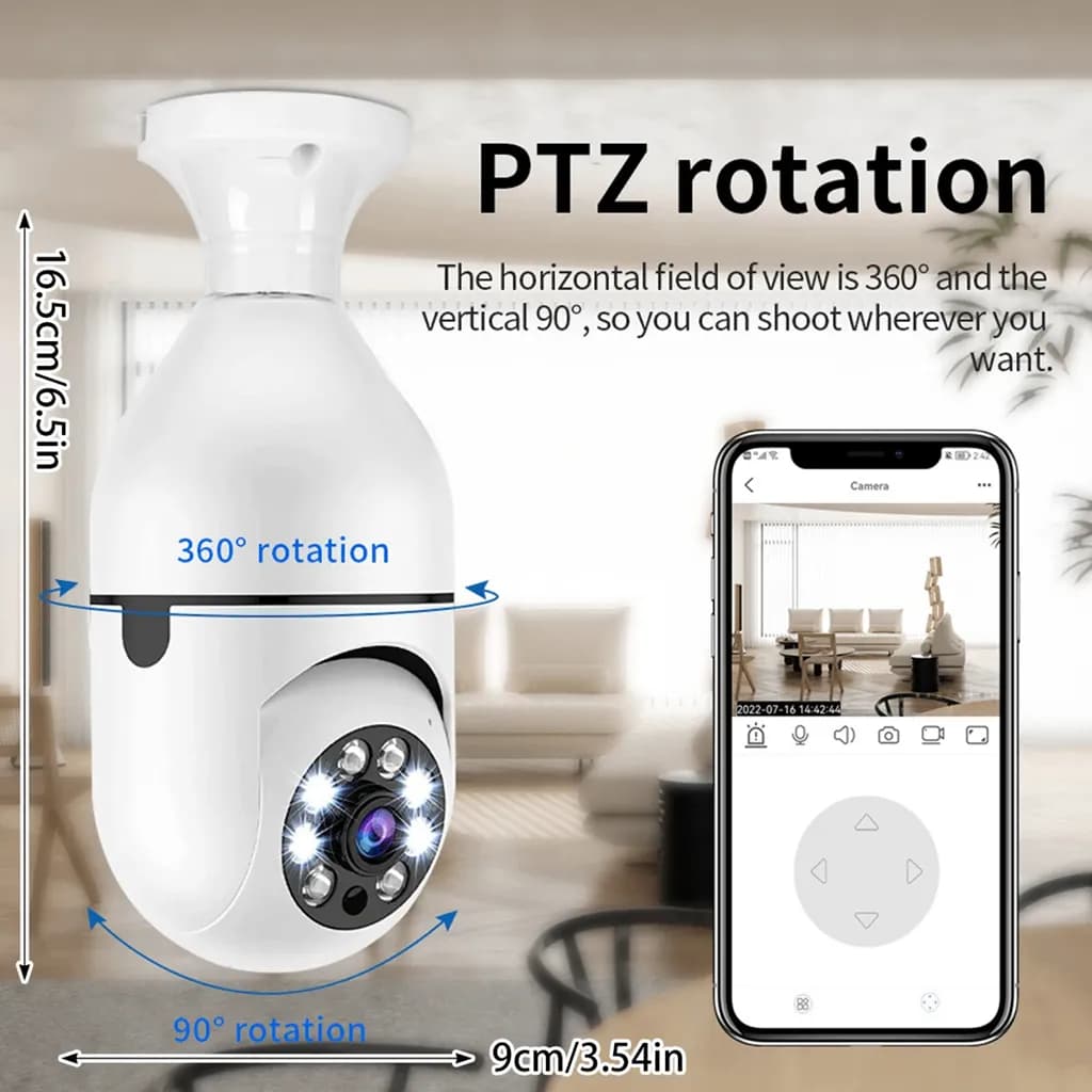 دوربین لامپی چرخشی هوشمند WiFi panaroma Camera — تصویر ۳