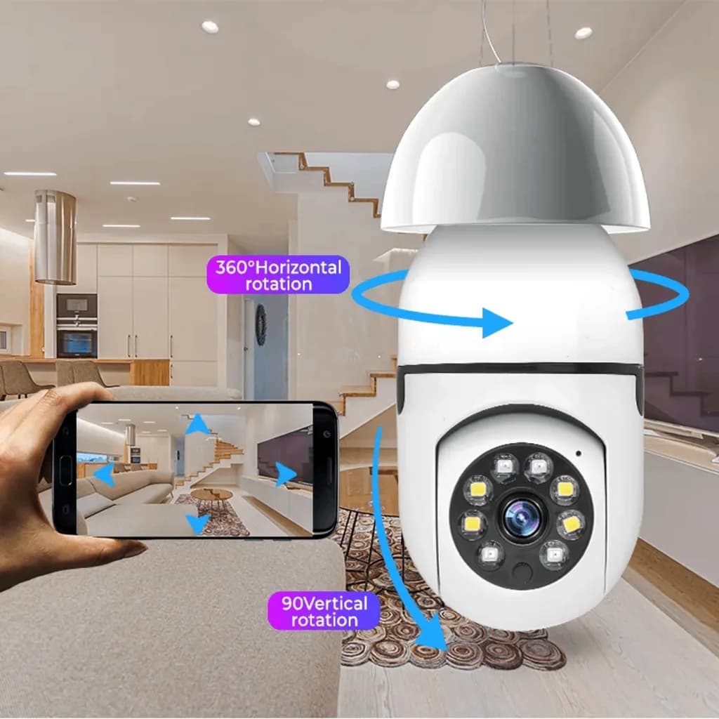 دوربین لامپی چرخشی هوشمند WiFi panaroma Camera — تصویر ۴