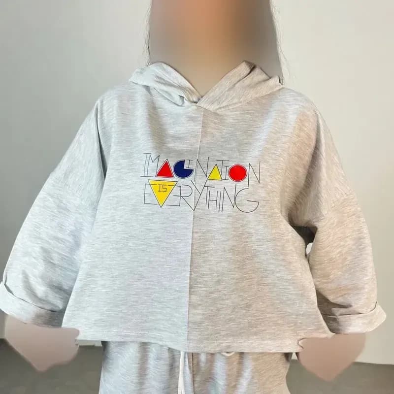 کراپ تیشرت باکسی چاپدار جنس گلکسی — تصویر ۹