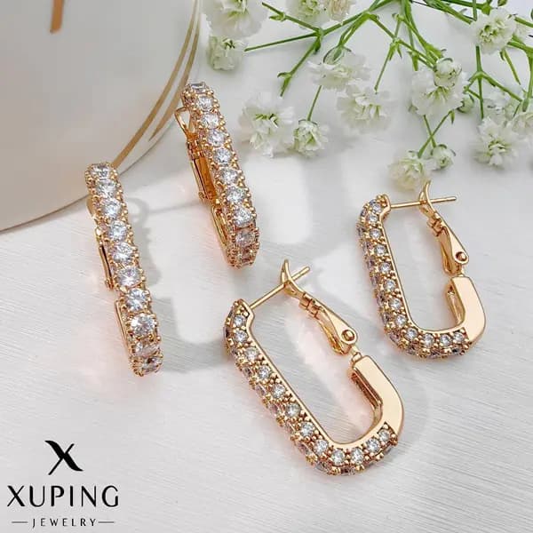 گوشواره حلقهای جواهری ژوپینگ