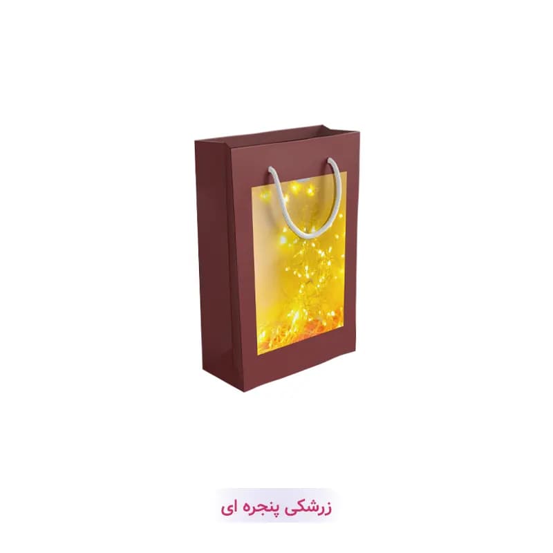 پاکت کادو با طرح پنجره ای زرشکی (سری 40)