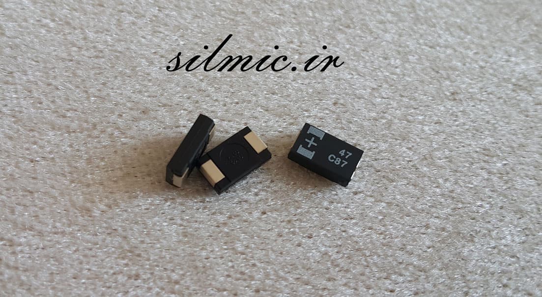 خازن پلیمر جامد تانتالیوم 47 میکرو فاراد 16 ولت Very Low ESR ساخت SANYO