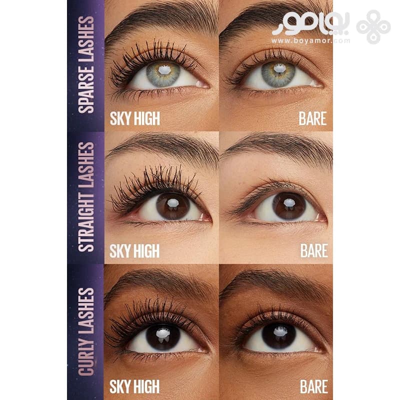 ریمل میبلین LASH SENSATIONAL مدل SKY HIGH رنگ COSMIC BLACK — تصویر ۶
