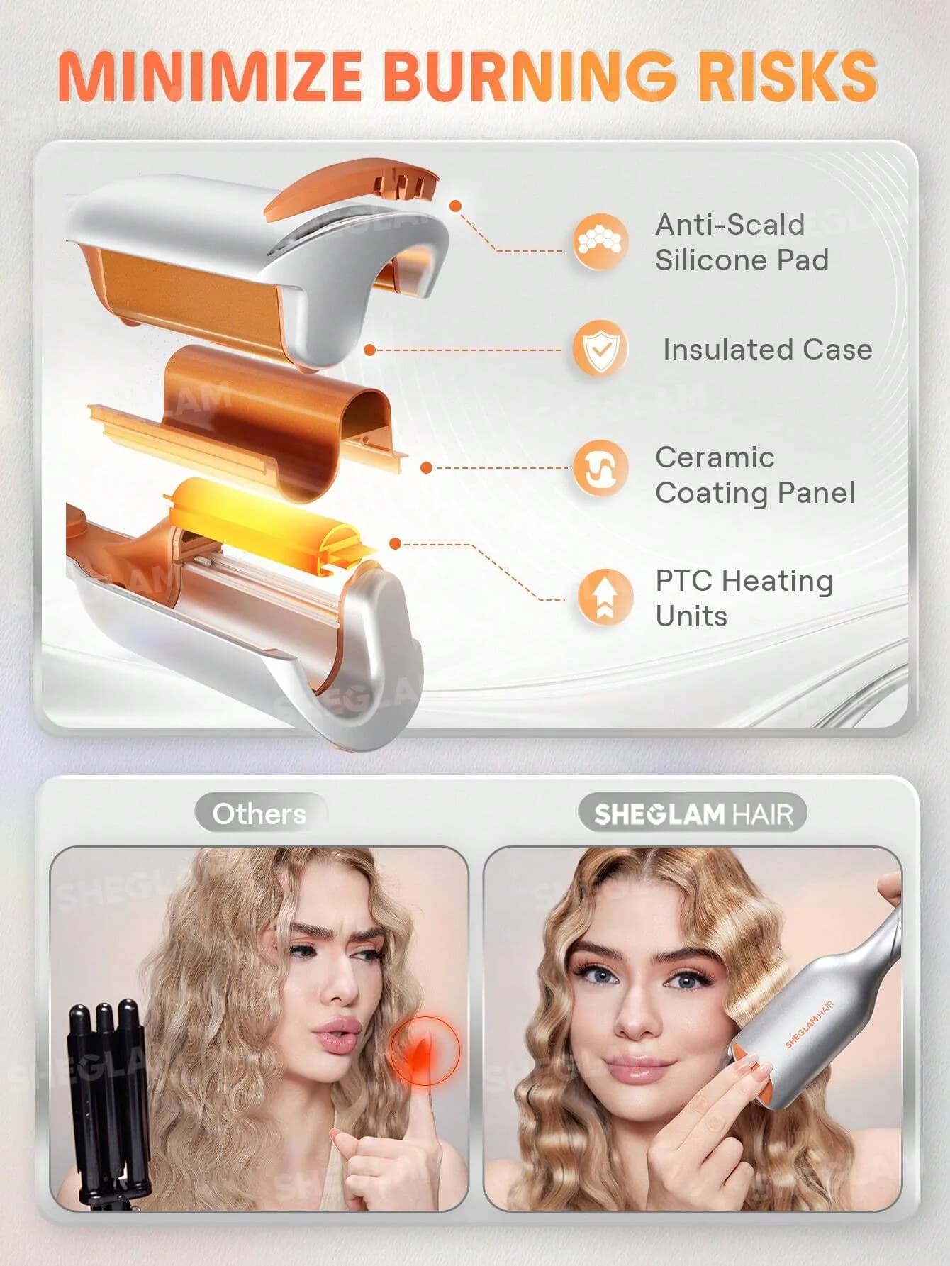 دستگاه ویو مو شیگلم مدل Beach Babe Hair Waver سایز 25 میلی متر — تصویر ۶