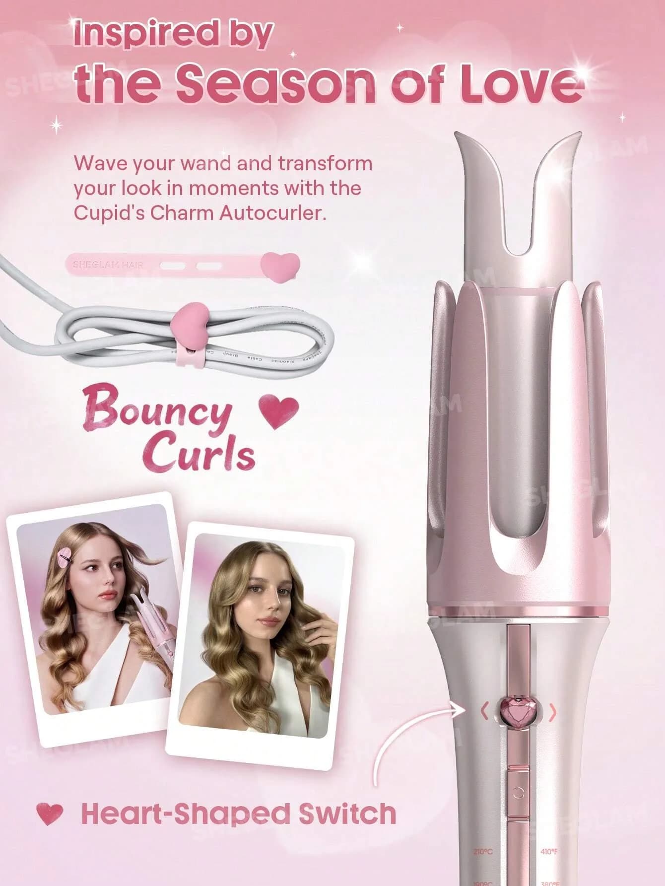 فر کننده اتوماتیک مو شیگلم مدل Cupid’s Charm One-Touch Instant Curler سایز 32 میلی متر — تصویر ۲