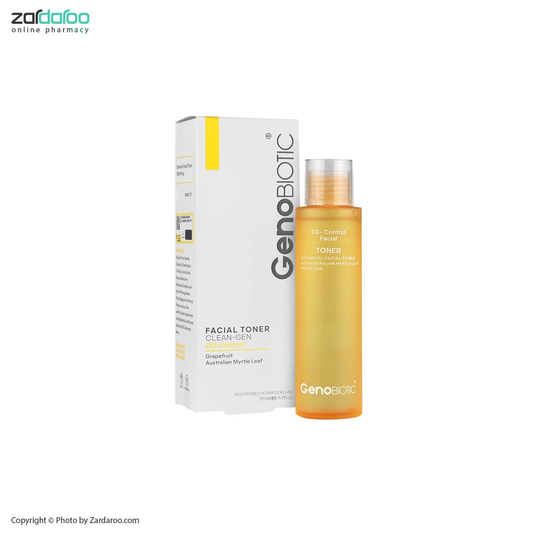 تونر تنظیم کننده چربی و براقیت صورت ژنو بایوتیک Geno Biotic — تصویر ۲
