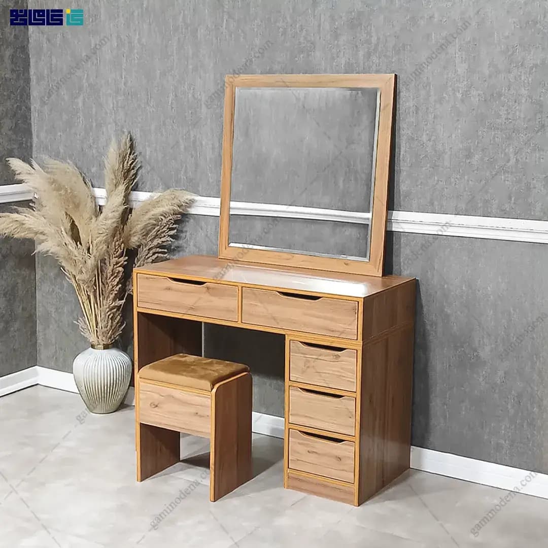 میز آرایش مدرن ساده و شیک و لاکچری نشیمن دار مدل ماکان — تصویر ۲