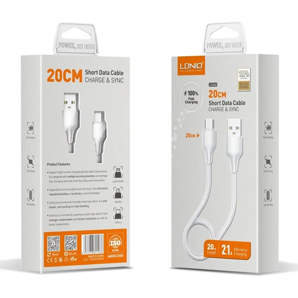 کابل شارژ پاوربانکی TYPE-Cبرند LDNIO مدل LS540 — تصویر ۵