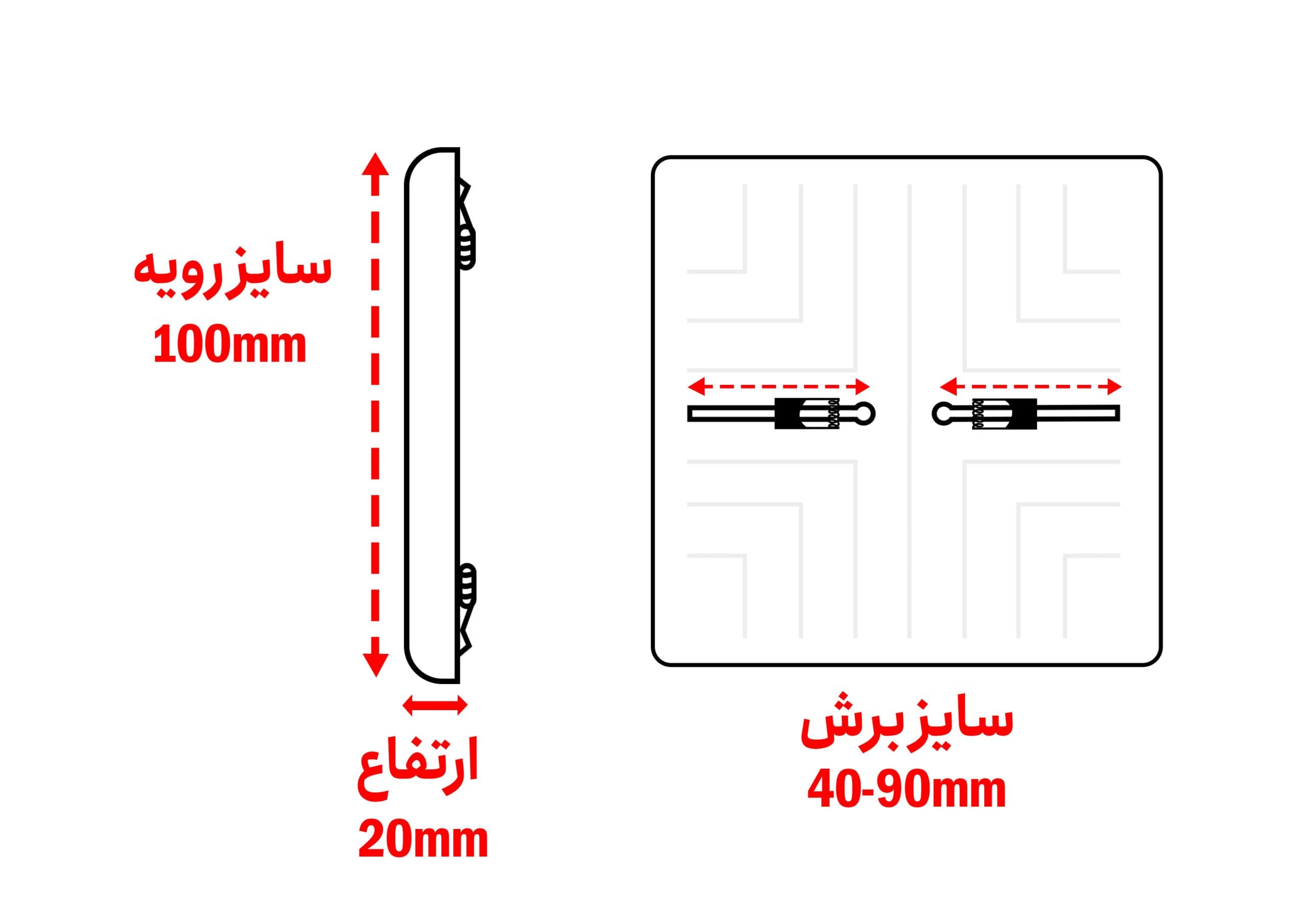 پنل 12 وات LED توکار تمام نور فنر متغیر مربع یکتا افروز — تصویر ۲
