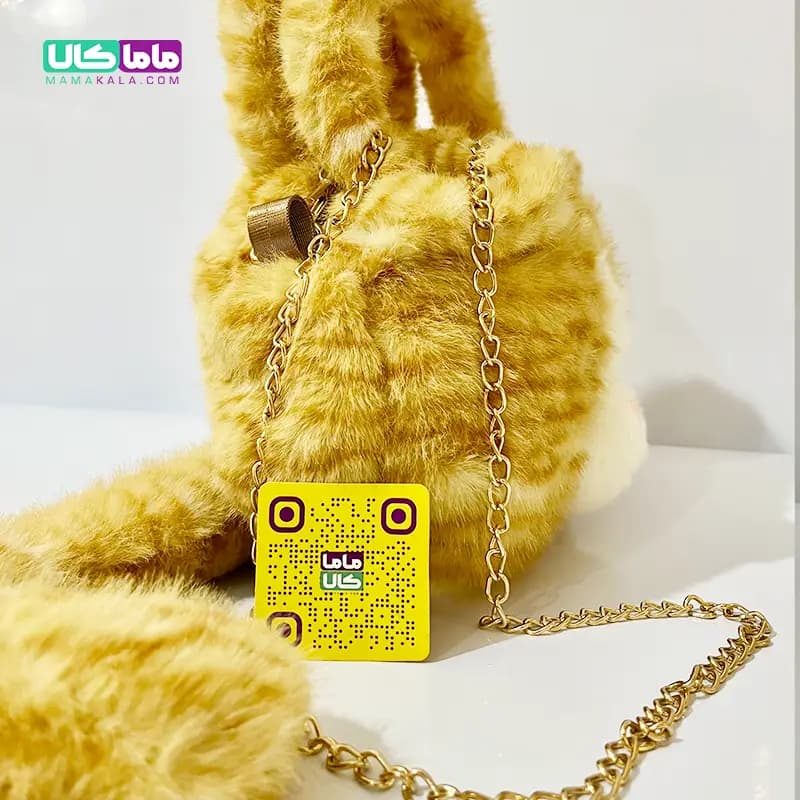 کیف عروسکی بزرگ پرزی مدل گربه نارنجی 40 سانتیمتر — تصویر ۸