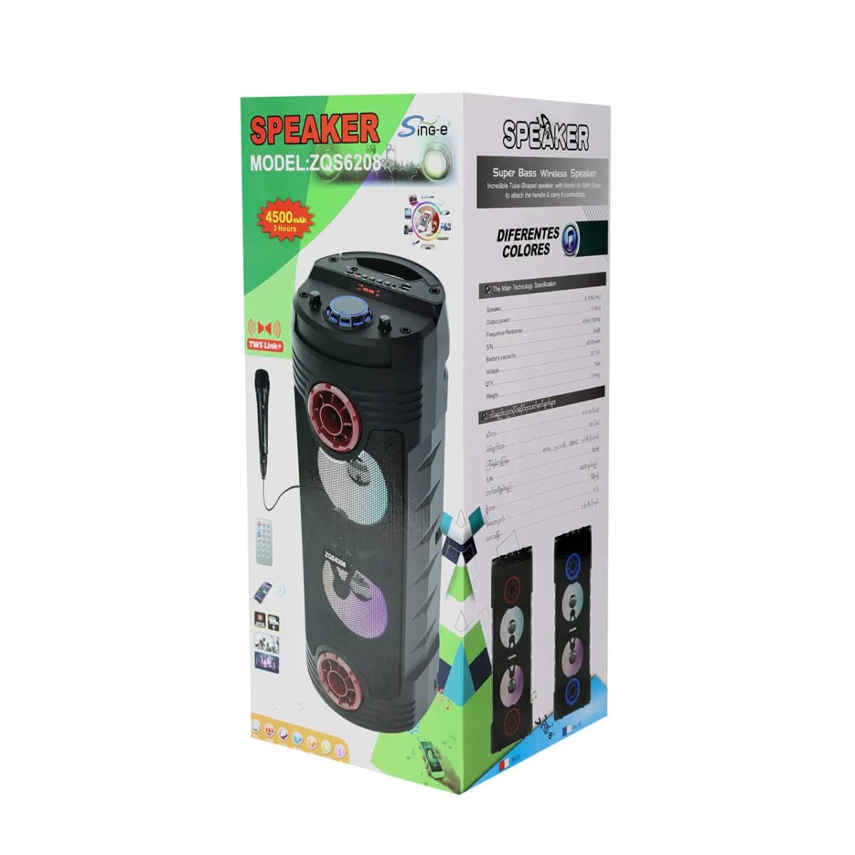اسپیکر پارتی باکس مدل ZQS-6208 (پس کرایه)