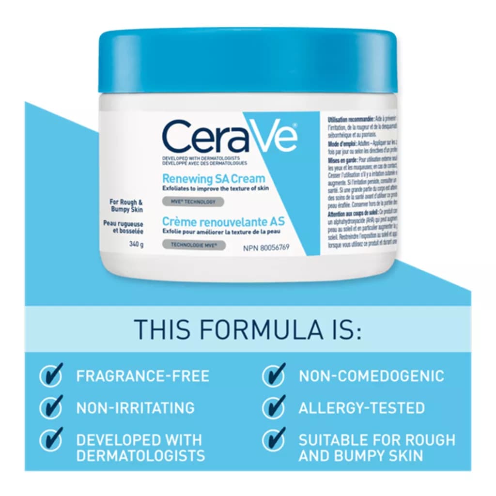 کرم مرطوب کننده و لایه بردار SA سراوی ۳۴۰ میل | CeraVe SA Smoothing Cream for Dry & Rough Skin 340ml — تصویر ۴