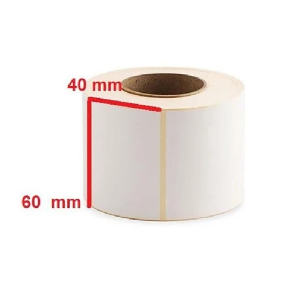 رول لیبل کاغذی 60 در 40 تک ردیفه — تصویر ۲