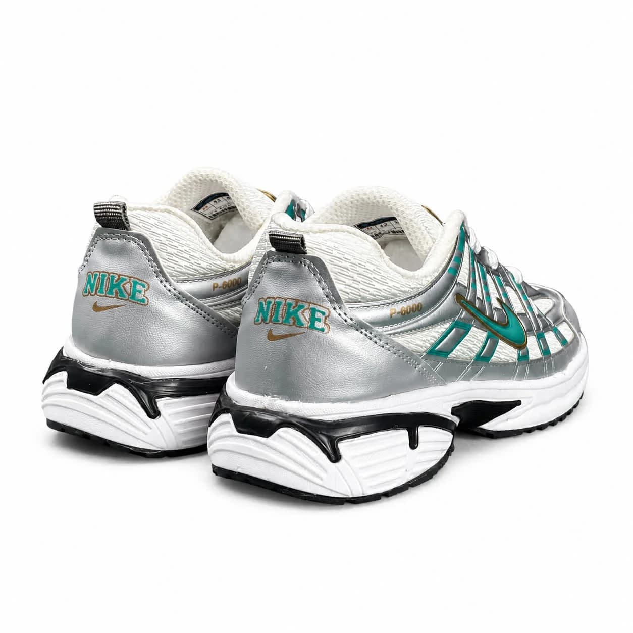 کتونی مردانه مدل رانینگ نایک P6000 سفید نقره ای سبز NIKE — تصویر ۳