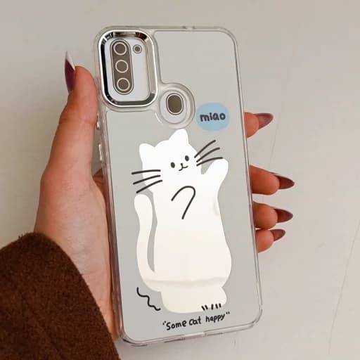 گارد گوشی A11 طرح آیینه ای فانتزی مدل گربه ای a11 قاب و کاور — تصویر ۲
