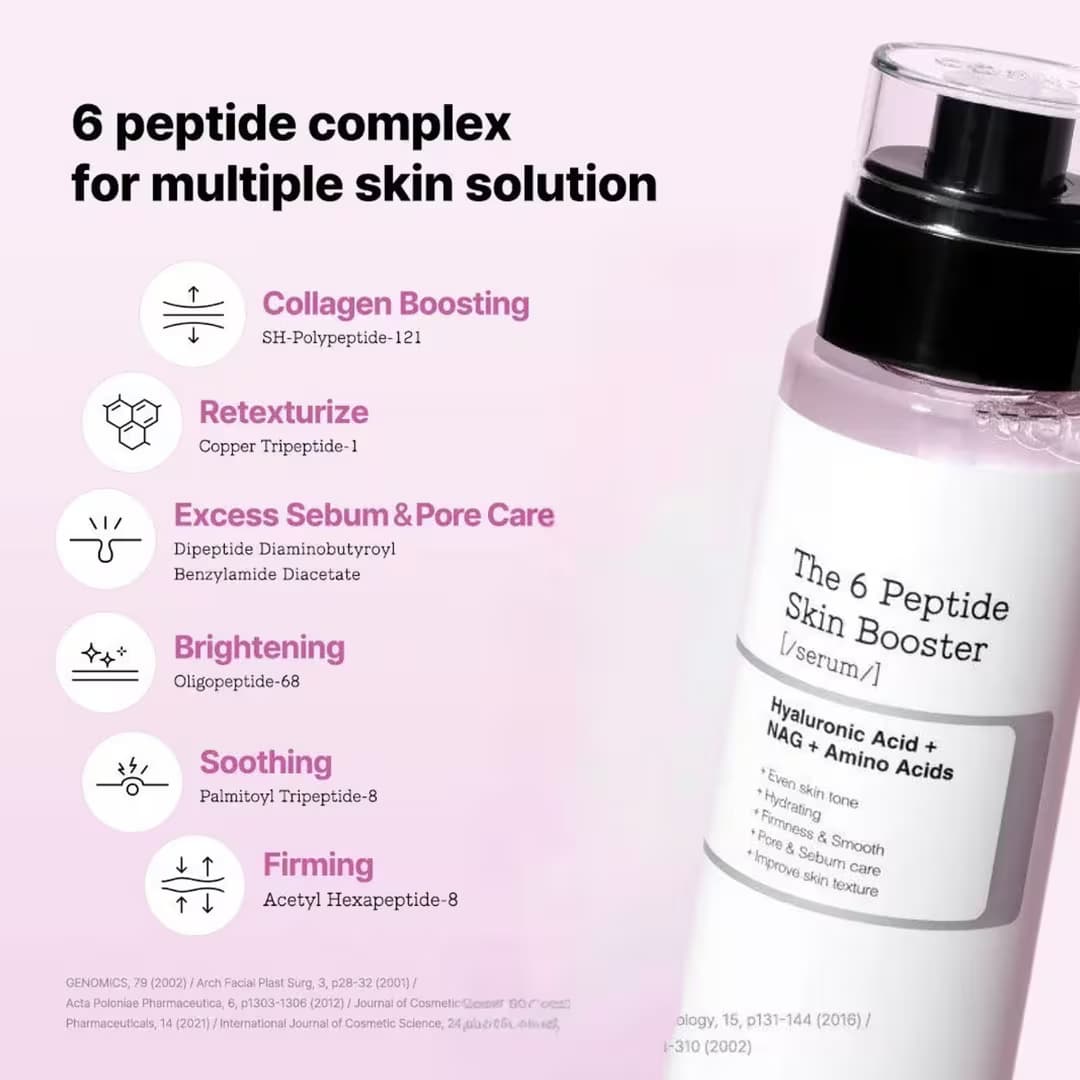 سرم تقویت کننده پوست کوزارکس مدل The 6 Peptide Skin Booster | حجم 150 میل — تصویر ۵