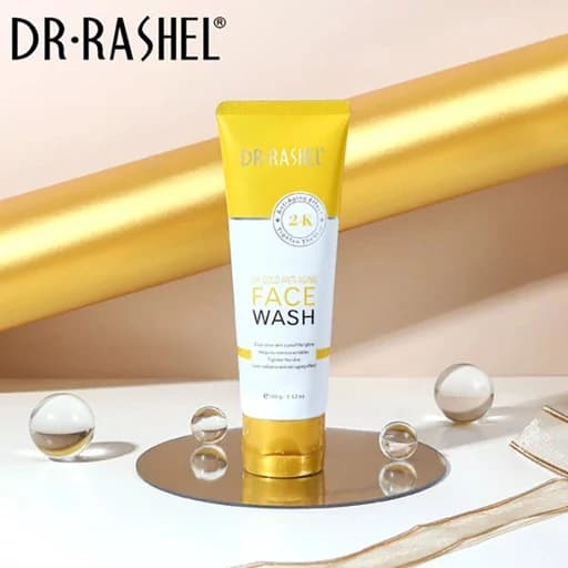 فیس واش پاک کننده آرایش صورت دکتر راشل مدل طلا 24K مناسب برای انواع پوست وزن 100 گرم — تصویر ۲