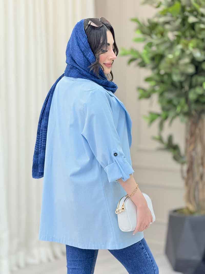 مانتو دو دکمه جیب نما رانیا کد 6511 — تصویر ۷